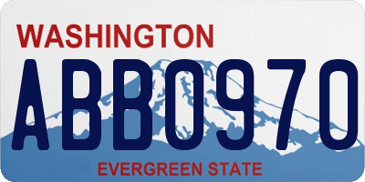 WA license plate ABB0970