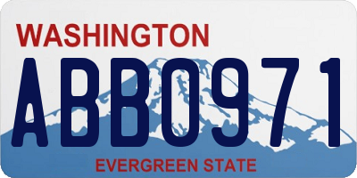 WA license plate ABB0971