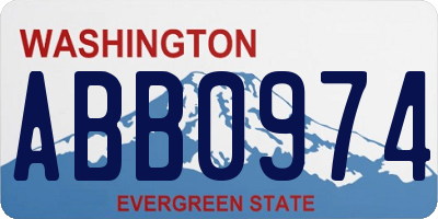 WA license plate ABB0974