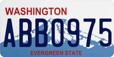 WA license plate ABB0975