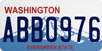 WA license plate ABB0976