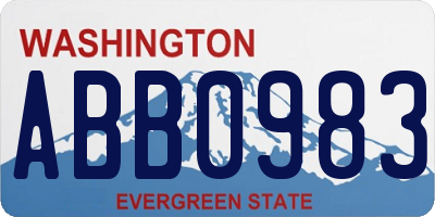 WA license plate ABB0983