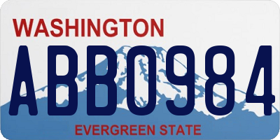 WA license plate ABB0984