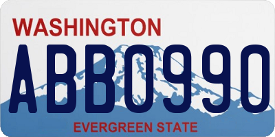 WA license plate ABB0990