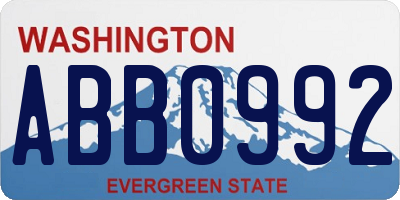 WA license plate ABB0992