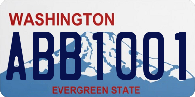 WA license plate ABB1001