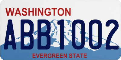 WA license plate ABB1002