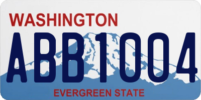 WA license plate ABB1004