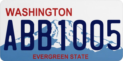 WA license plate ABB1005