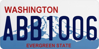 WA license plate ABB1006