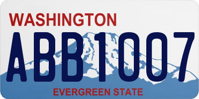 WA license plate ABB1007