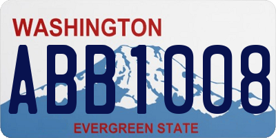 WA license plate ABB1008