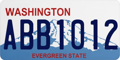WA license plate ABB1012