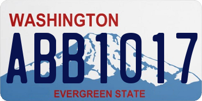 WA license plate ABB1017