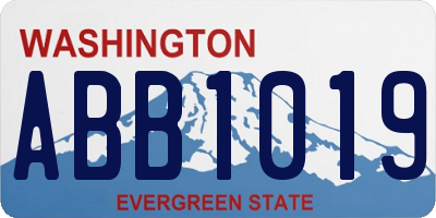 WA license plate ABB1019