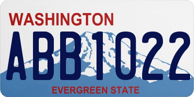 WA license plate ABB1022
