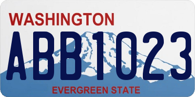 WA license plate ABB1023