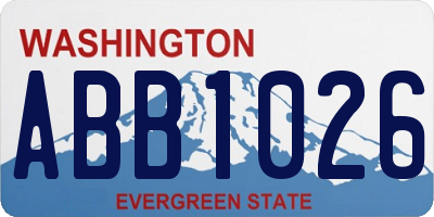 WA license plate ABB1026
