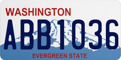 WA license plate ABB1036