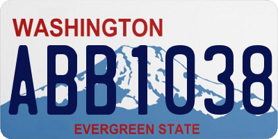 WA license plate ABB1038