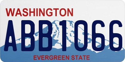 WA license plate ABB1066
