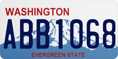 WA license plate ABB1068