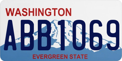 WA license plate ABB1069