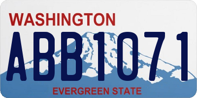 WA license plate ABB1071