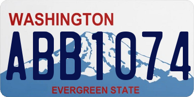 WA license plate ABB1074