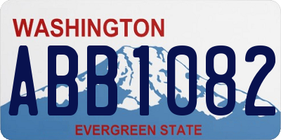 WA license plate ABB1082