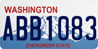 WA license plate ABB1083