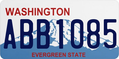 WA license plate ABB1085