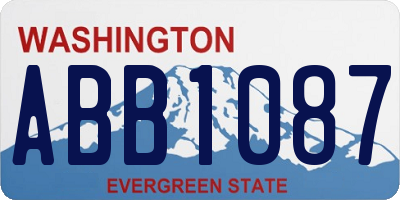 WA license plate ABB1087