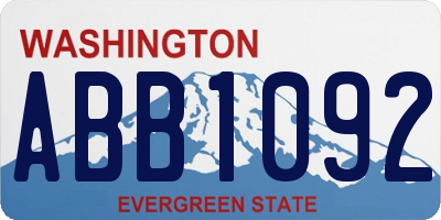 WA license plate ABB1092