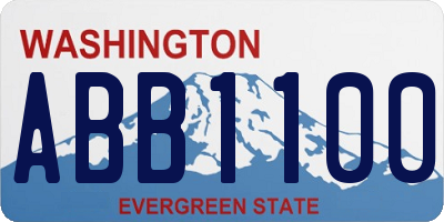WA license plate ABB1100
