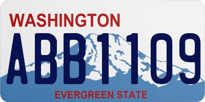 WA license plate ABB1109