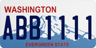 WA license plate ABB1111