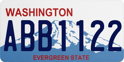 WA license plate ABB1122