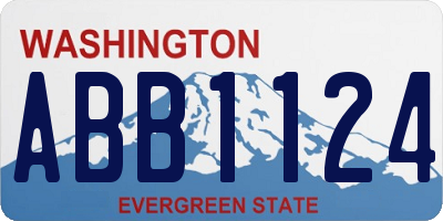 WA license plate ABB1124