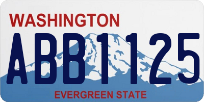 WA license plate ABB1125