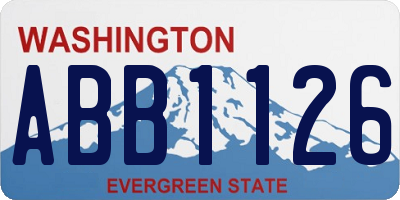 WA license plate ABB1126
