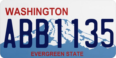 WA license plate ABB1135