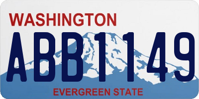 WA license plate ABB1149