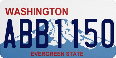 WA license plate ABB1150