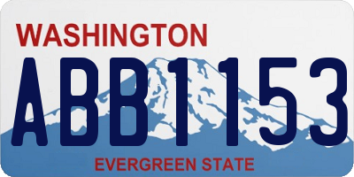 WA license plate ABB1153