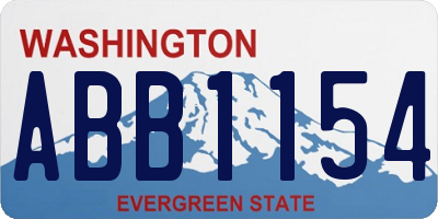 WA license plate ABB1154