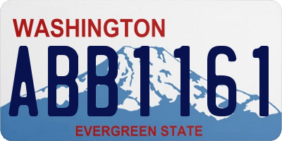 WA license plate ABB1161