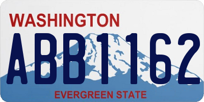 WA license plate ABB1162