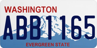 WA license plate ABB1165