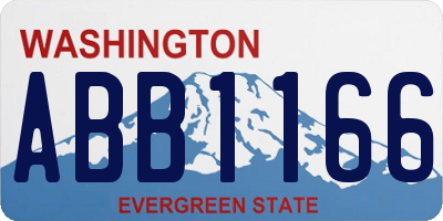 WA license plate ABB1166